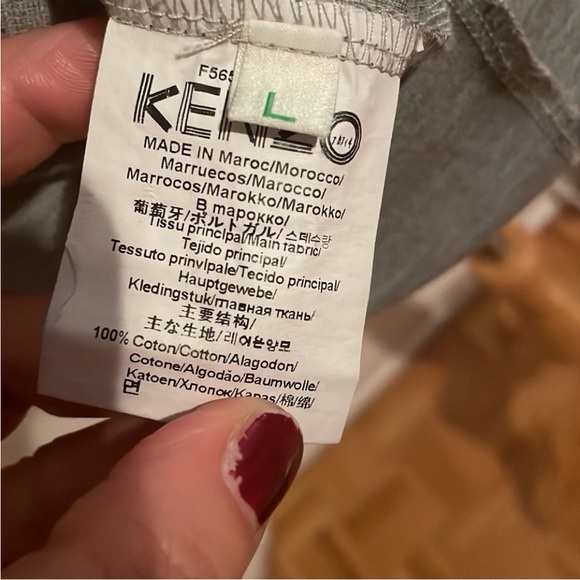 Kenzo Designer T-Shirt Dress Grey Logo Short Sleeve size L - Picture 3 of 10